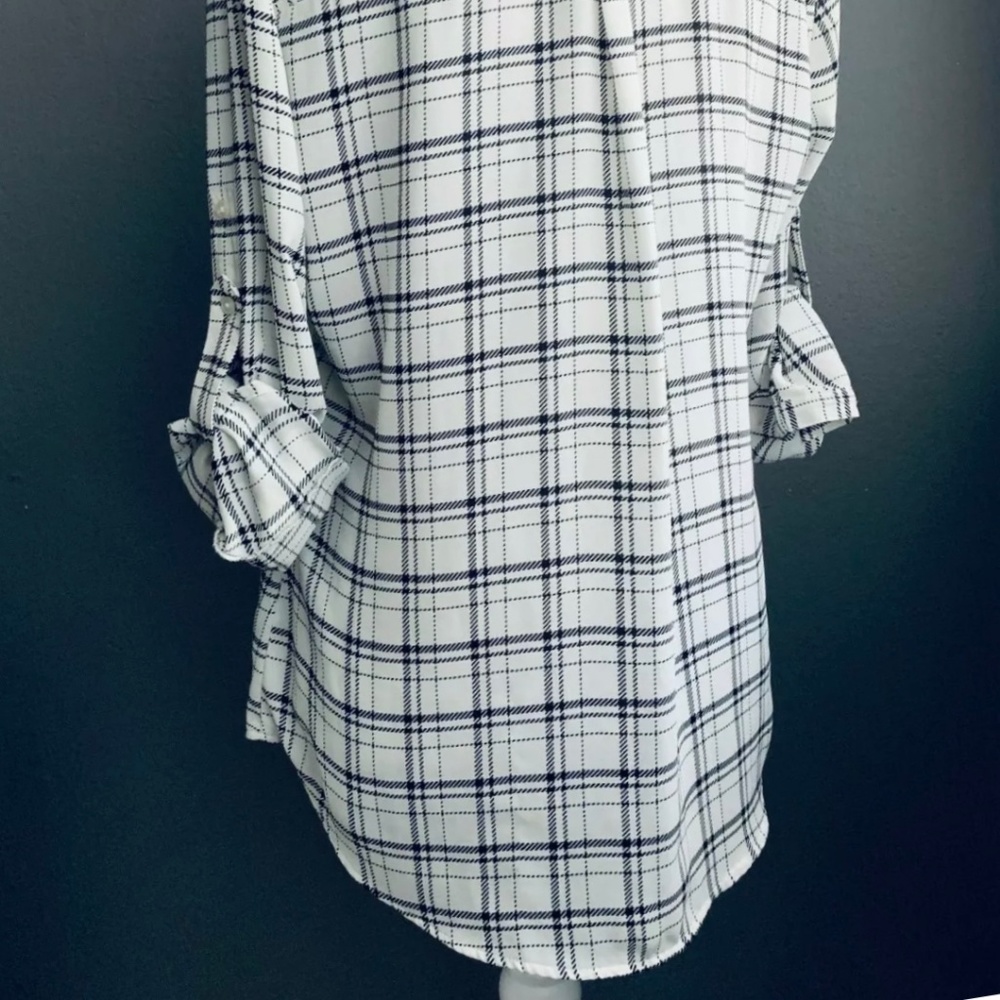 Express Plaid Button Down Blouse - image 5